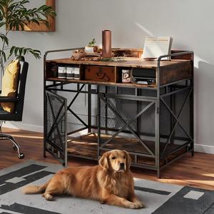Vente directe d'usine Design moderne multifonction 43 pouces 3 en 1 bois et métal <span class=keywords><strong>Cages</strong></span> intérieures pour animaux de compagnie avec tiroirs pour chiens Salon - Product Image 6