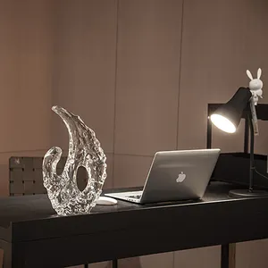 Soporte de exhibición de base de luz redonda de Coral, objeto de decoración artística de cristal de Navidad para el hogar