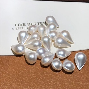 Boucles d'oreilles Tasiqi en perles Mabe australiennes blanches en forme de goutte d'eau, 12-13mm, 18-19mm, double face, grande marque - Product Image 4