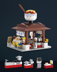 SOLITARY GOURMET RAMEN SHOP, Bloques de Construcción de Estilo Vintage de una Casa de Fideos Japonesa, Mini Tienda de Comida, Juguete de Ensamblaje - Product Image 4