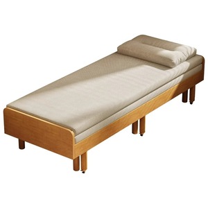 <b>Sofa</b> <b>Bed</b> Solid Wood Foldable Push Pull Convertible Double Or Single Size For <b>Small</b> Apartment Study Room - Product Image 4