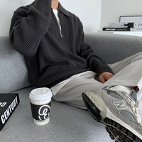 Pull Tricoté Décontracté Yong Men pour le Printemps, Sweat-shirt Ample en Coton avec Logo Personnalisé, Design de Pull d'Hiver