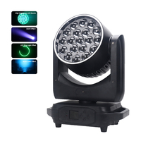 Projecteur LED mobile 19x15W Zoom RGBW 4-en-1 pour DJ, discothèque, scène, fête - Lumière de scène LED Pixel DMX à tête mobile