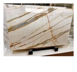 Borghini Paonazzo Calacatta Gold Italie Design moderne Pierre naturelle Marbre poli Plaque imperméable pour application en villa - Product Image 4