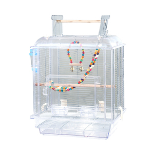 Clear Hanging <span class=keywords><strong>Bird</strong></span> House cage canaris parrot con vassoio nido di alimentazione per la casa Pet <span class=keywords><strong>Shop</strong></span> gabbia per uccelli in plastica acrilica - Product Image 5