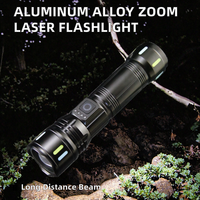Lampe torche LED rechargeable, laser blanc, 5 modes, USB Type C, zoomable, 18650 26650, optionnelle, pour le travail, les situations d'urgence, l'extérieur