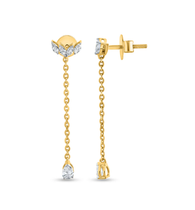 Pendientes colgantes de estilo Sui Dhaga de diamantes de lujo diseñados para un aspecto elegante en bodas y eventos especiales de la India - Product Image 1