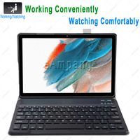 Casing Keyboard Nirkabel Lepas Magnetis Laris Baru untuk Samsung Galaxy Tab A6 A8 A7 Lite S6 Lite S7 FE S8 Plus Keyboard dengan Casing