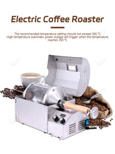 0-60 RPM 조절 가능한 전기 미니 커피 원두 로스터 400g 용량 스테인리스 스틸 + 석영 유리 드럼 원두 콩 로스팅 기계 - Product Image 6