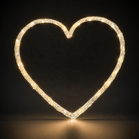Lampe LED en acrylique en forme de cœur à suspendre, motif silhouette blanc chaud pour décoration murale, rideaux, mariages, fête des Mères et autres fêtes