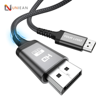 Cable de Video DP1.4 a DP8K60Hz de UNIEAN, Venta al Por Mayor de Fábrica, 2M 3M, Divisor DisplayPort 2.1 con Revestimiento de PVC para TV Móvil y PS5
