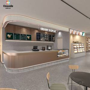 Muebles de Café Personalizados de Primera Calidad |   Elegantes Accesorios de Madera para Tienda de Donuts |   Diseño Moderno de Barra de Café para Dulces y Pasteles - Product Image 1