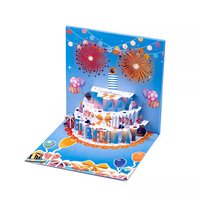 Cartes de vœux musicales 3D les plus vendues avec lampes de poche, cartes de vœux d'anniversaire et de Noël lumineuses en 3D