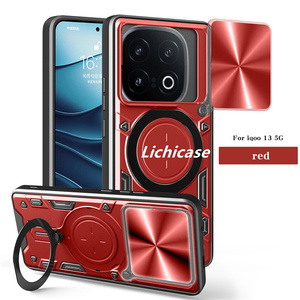 Cubierta trasera de soporte plegable de protección de cámara diseñada elegante Lichicase para funda de teléfono IQOO 15 TPU - Product Image 2