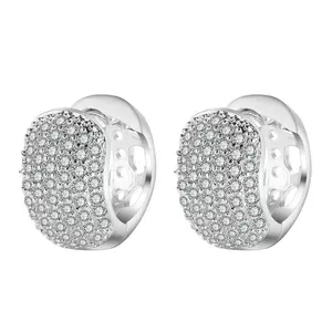 RAKOL EP599 2022 simple zircon micro inlay cubic zirconia diamond hoop shape clip on CZ earrings
