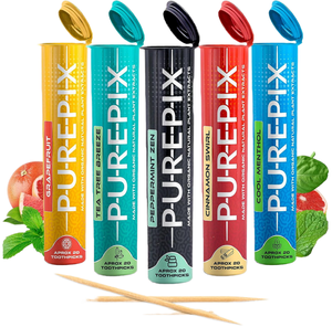 향이 나는 이쑤시개 다양한 맛 대나무 이쑤시개 세트 과일 사과 체리 민트 시나몬 맛 이쑤시개 나무 - Product Image 1