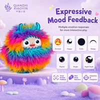 AI Cool Beast Rainbow Long Fur Monster Peluche Jouet Double Cornes Métalliques ChatGPT 50 + Langues Voix Clone Mémoire WiFi Vente en Gros