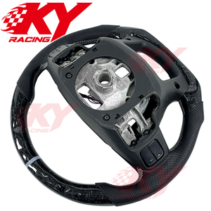 Volant de voiture sport en fibre de carbone forgée sur mesure pour Chevrolet Silverado 2019-2025, compatible avec Camaro, Malibu, Cruze, Corvette C8 - Product Image 3
