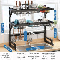 Hot Selling Sink Drainer Rack Platte Lager regal Metall Doppels chicht Geschirr trockner