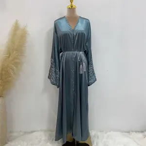 फैशन हॉट सॉलिड रंग लक्जरी अबाया महिला मुस्लिम पोशाक हस्तनिर्मित बेबाया टर्की मामूली दुबाई रूबे