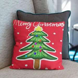 Оптовая продажа, Рождественская простая наволочка для дивана с декоративным принтом