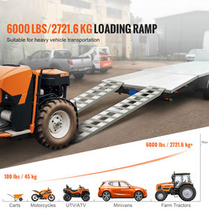 Rampas de Carga de Aluminio Resistentes, Juego de Rampas para <span class=keywords><strong>Remolque</strong></span> con Placas Antideslizantes, Capacidad Combinada de 6000 Libras para Motocicletas - Product Image 2