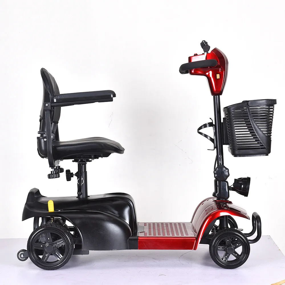 Baterai penyandang cacat baru, tanpa sikat tiga roda tiga skuter lipat mobilitas dewasa
