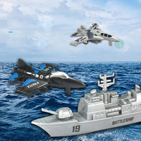 Vente en gros de mini-jouets promotionnels : kits de modèles en plastique de chasseurs et navires de guerre éducatifs à rétrofriction, à bas prix