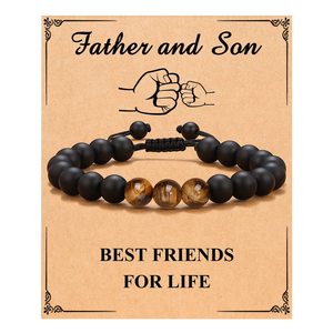 MANCHAO uomo occhio di tigre perla braccialetto di moda compleanno natale o festa del papà regalo per figlio o amante - Product Image 1