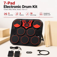 Kit de batterie électronique portable, pad de batterie de bureau sensible à la vitesse