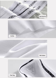 Haute qualité Jacquard Logo ouvert mouche poche hommes Boxer slip solide respirant coton biologique hommes sous-vêtements Boxer Homme - Product Image 4