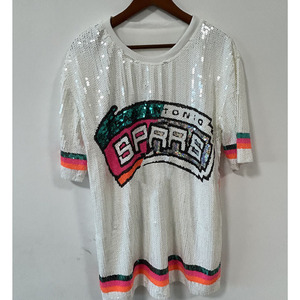 San Antonio Spurss New Arrived <strong>Sequins</strong> Tops Hot Selling Bling shirt Popular Playoff Cheer Gameday Sparking Shirt Vest <strong>Jacket</strong> - Product Image 5