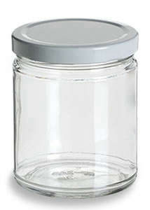 Botol Kaca Bulat Transparan Amber Mulut Lebar 4oz 8oz 9oz 16oz dengan Tutup Hitam, Laris Manis - Product Image 2