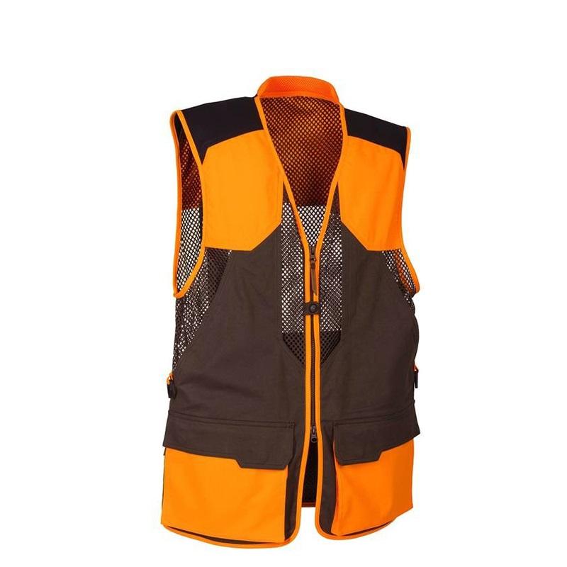 Gilet da pesca da caccia arancione riflettente di alta qualità per gilet da lavoro traspirante all'aperto gilet da lavoro a due colori