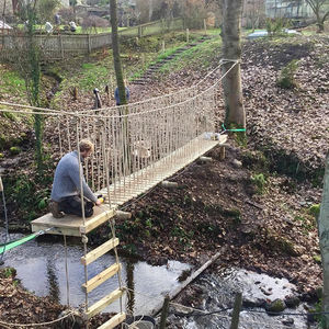 <span class=keywords><strong>Pont</strong></span> de marche en <span class=keywords><strong>corde</strong></span> extérieure courte pour enfants et adultes pour suspendre l'équipement d'amusement - Product Image 1