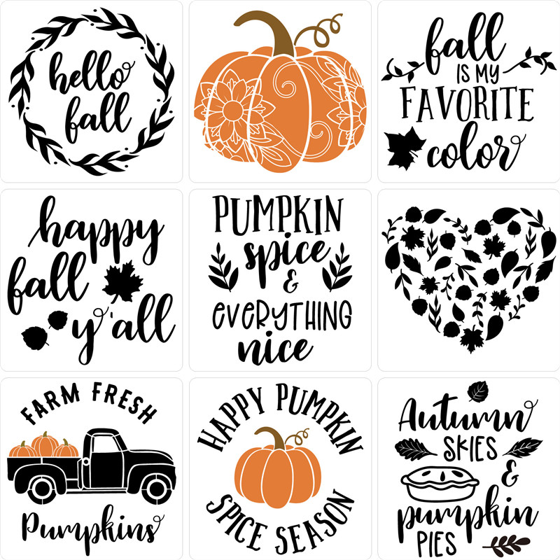 Трафареты для рисования с надписью осень День благодарения трафареты трафарет с кленовыми листьями для рисования шаблоны домашний декор для фермерского дома