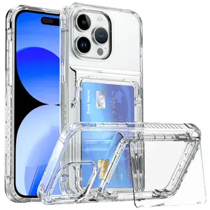 Suitable For IPhone15 Transparent Phone Case 14ProMax Clamshell Card All-inclusive Anti-fall 13 Protective Case