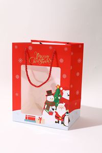 ถุงบรรจุถุงกระดาษคริสมาสต์สีเขียวแดงใสใสสำหรับงานปาร์ตี้คริสต์มาส - Product Image 6