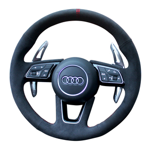 Funda para Volante para Audi <span class=keywords><strong>A1</strong></span> 8X A3 8V 8Y <span class=keywords><strong>Sportback</strong></span> A4 RS 4 B9 8W Allroad A5 8W6 S3 8V S5 Q2 - Product Image 1