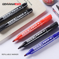Marqueur permanent GENVANA OEM avec logo personnalisé, séchage rapide, imperméable, encre à base d'huile rechargeable, marqueur à peinture solide recyclable