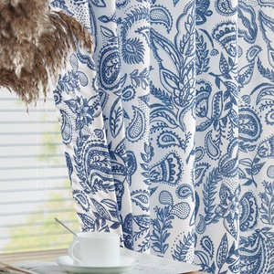 Rideaux floraux à texture lin pour projets hôteliers, OEM ODM, sur mesure, en lin et polyester, qualité contractuelle, pour l'hôtellerie, fabricant pour commandes en gros - Product Image 5
