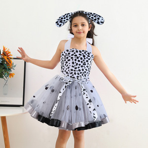 Robe tutu vache de dessin animé MS 2024 pour filles, imprimé personnage animal, pour fête, spectacle, cosplay, avec doublure, pour les fêtes des enfants - Product Image 2