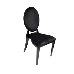 Silla de terciopelo negro de lujo para ceremonias, bodas, eventos y banquetes, apilable. - Product Image 1