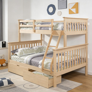 <b>Solid</b> <b>Wood</b> Children's <b>Bunk</b> <b>Bed</b> Two-Layer Thick Elevated High-Low <b>Bed</b> Double <b>Bed</b> Modern Design wooden <b>bunk</b> <b>bed</b> for children - Product Image 2