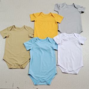 Vêtements pour bébé en polyester personnalisés, pyjamas pour bébé à sublimation, barboteuses vierges, combinaisons pour bébé 100% polyester, barboteuses unies pour sublimation - Product Image 5