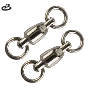 Stainless Steel Fishing Swivels Connector Brass Tackle Carp Fishing Ball Bearing Swivel Snap with Sold Ring