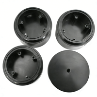 Boîtier en plastique technique noir usiné CNC, composants de boîtier rond en ABS Delrin sur mesure, fabricant OEM
