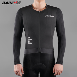 Darevieカスタムホワイトブラックカスタムエアロ自転車ジャージシャツ卸売メンズサイクリングジャージUVカット長袖エアロバイクウェア - Product Image 1