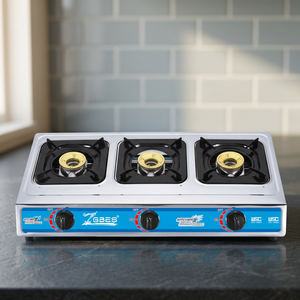 Cuisinière à gaz portable 3 brûleurs au butane/propane, cuisinière manuelle pour la maison et le camping - Product Image 2