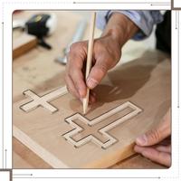 PH PandaHall Gabarits de découpe en croix pour routeur, 5 tailles (3,3 à 10 pouces), en acrylique transparent, pour incrustations de croix en ruban, pour le travail du bois et le bricolage